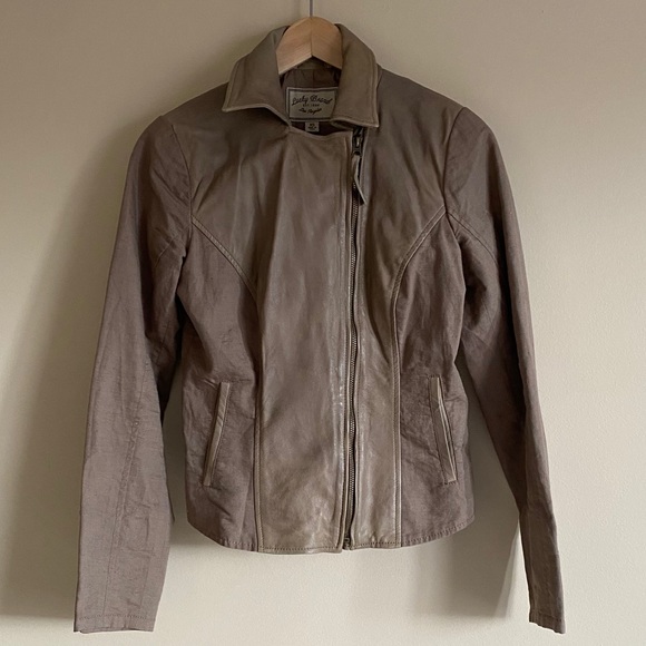 Lucky Brand Leather & Canvas Jacket - Picture 2 of 5